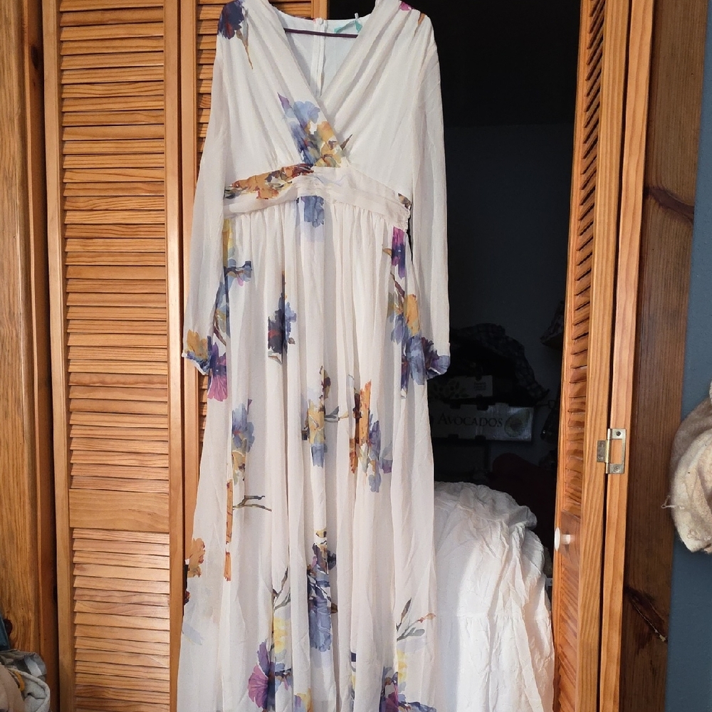 Toleen Women's XL- Floral Maxi Dress